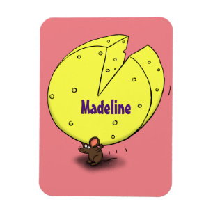 Magnet Flexible Souris mignonne avec dessin animé au fromage