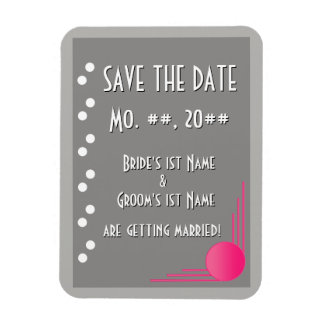 Magnet Flexible South Beach Deco Mariage (Enregistrer La Date)