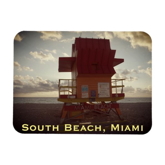 Magnet Flexible South Beach, Miami Lifeguard Stand (Ocean Secourt) (Horizontal)