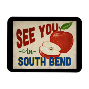 Magnet Flexible South Bend Indiana Apple - Vintage voyage