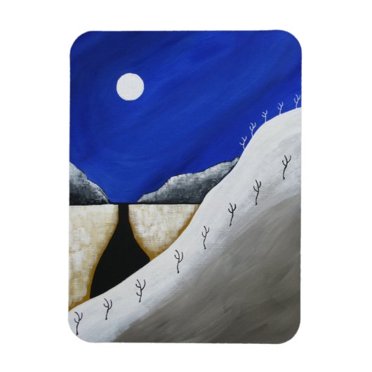 Magnet Flexible Southwest Desert Winter Arizona Folk Art (Vertical)