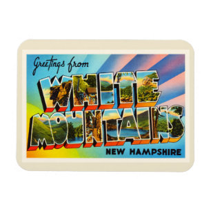 Magnet Flexible Souvenir blanc de voyage du New Hampshire NH de