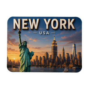 Magnet Flexible Souvenir de vacances sur la skyline de New York US