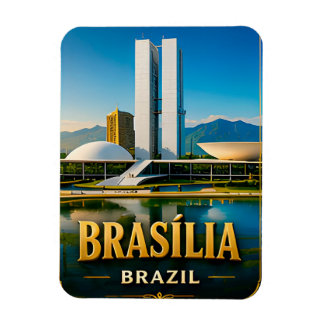 Magnet Flexible 🗺️ Souvenir de voyage Brasilia Vacances Brésil Vo