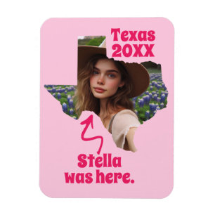 Magnet Flexible Souvenir Texas Nom personnalisé, Photo et Année