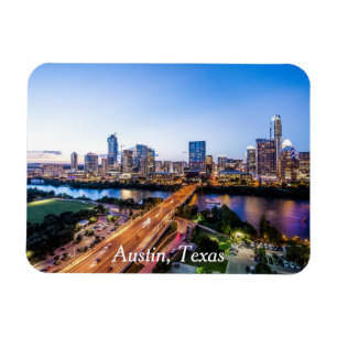 Magnet Flexible souvenir voyage personnalisé Austin skyline