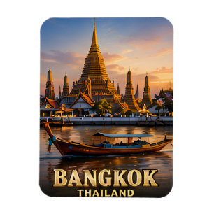 Magnet Flexible ✈️ Souvenirs de voyage à Bangkok Thaïlande 🛕