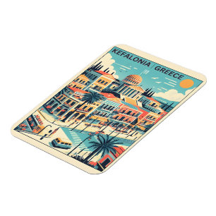 Magnet Flexible souvenirs de voyage kefalonia grèce vintage