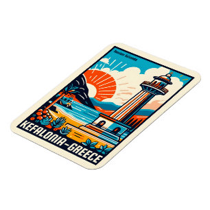 Magnet Flexible souvenirs de voyage kefalonia grèce vintage