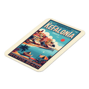 Magnet Flexible souvenirs de voyage kefalonia grèce vintage