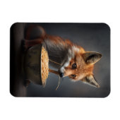 Magnet Flexible Spaghetti mangeant de Renard Rouge (Horizontal)