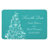 Magnet Flexible Sparkly Holiday Tree Save the Date Magnet, Aqua (Horizontal)