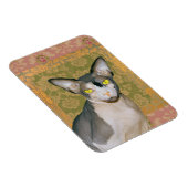 Magnet Flexible Sphynx Chat Patchwork Floral Damask design (Côté Droit)