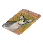 Magnet Flexible Sphynx Chat Patchwork Floral Damask design (Côté Gauche)