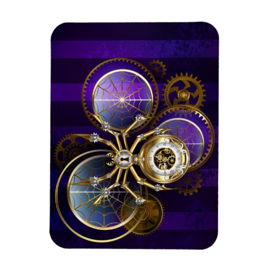 Magnet Flexible Spider Steampunk sur Arrière - plan pourpre (Vertical)
