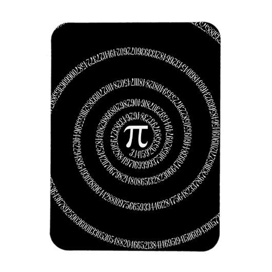 Magnet Flexible Spirale pour typographie Pi sur fond noir (Vertical)