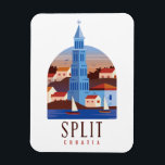 Magnet Flexible Split Croatie Dalmatie Vintage<br><div class="desc">Belle vue vintage sur la mer sur la ville de Split en Dalmatie,  Croatie.</div>