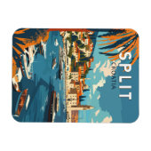 Magnet Flexible Split Croatie Travel Art Vintage (Horizontal)