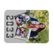 Magnet Flexible Sporty Girl Modern Bold Script Graduation 3 Photo (Horizontal)