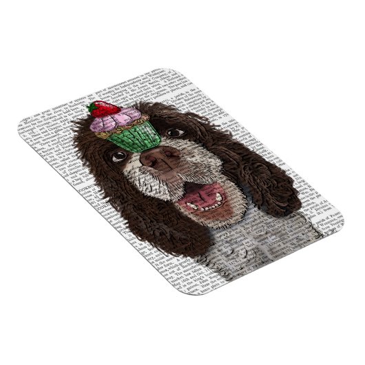 Magnet Flexible Springer Spaniel avec Cupcake (Côté Droit)