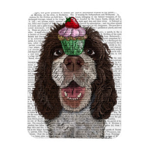 Magnet Flexible Springer Spaniel avec Cupcake