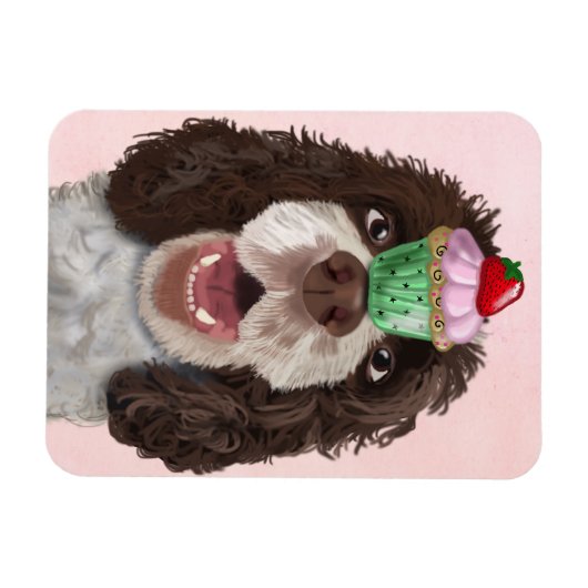 Magnet Flexible Springer Spaniel avec Cupcake 2 (Horizontal)