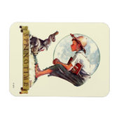 Magnet Flexible Springtime, 1935 garçon avec lapin (Horizontal)