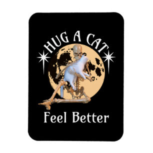 Magnet Flexible Squelette de chat câlin au clair de lune Confort H