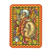 MAGNET FLEXIBLE SQUIRREL DORMIR SOUS LES FEUILLES DE L'AUTOMNE, SA (Vertical)