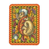 MAGNET FLEXIBLE SQUIRREL DORMIR SOUS LES FEUILLES DE L'AUTOMNE, SA (Vertical)
