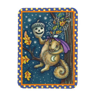 MAGNET FLEXIBLE SQUIRREL OF SLEEPY HOLLOW & ACORN, FUNNY HALLOWEEN