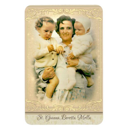 Magnet Flexible St. Gianna Beretta Molla Mère catholique (Vertical)