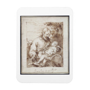Magnet Flexible St Joseph avec l'enfant de sommeil du Christ