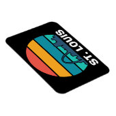 Magnet Flexible St. Louis Arch Retro Sunset Cityscape Photo (Côté Droit)