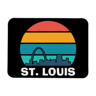 Magnet Flexible St. Louis Arch Retro Sunset Cityscape Photo