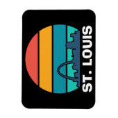 Magnet Flexible St. Louis Arch Retro Sunset Cityscape Photo (Vertical)