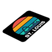 Magnet Flexible St. Louis Arch Retro Sunset Cityscape Photo (Côté Gauche)
