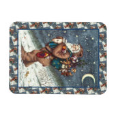 MAGNET FLEXIBLE ST. NICK DANS LA COUVERTURE TEDDY BEAR, NOËL TEDDI (Horizontal)