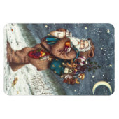 MAGNET FLEXIBLE ST. NICK DANS LA COUVERTURE TEDDY BEAR, NOËL TEDDI (Horizontal)