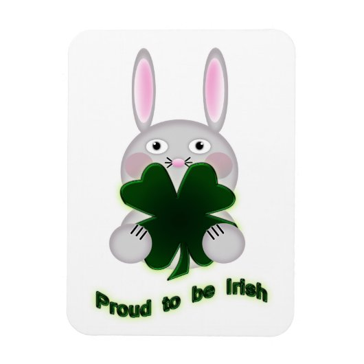 Magnet Flexible St. Patricks Bunny Fier d'être Shamrock irlandais (Vertical)
