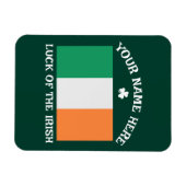 Magnet Flexible St Patrick's Day Ireland Flag Custom Name Shamrock (Horizontal)