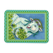 MAGNET FLEXIBLE ST. PATRICK'S DAY IRISH EWE, SHEEP & SHAMROCK (Horizontal)
