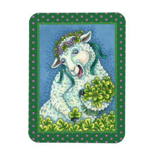 MAGNET FLEXIBLE ST. PATRICK'S DAY IRISH EWE, SHEEP & SHAMROCK