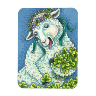 MAGNET FLEXIBLE ST. PATRICK'S DAY IRISH EWE, SHEEP & SHAMROCK