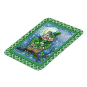 MAGNET FLEXIBLE ST. PATRICK'S DAY OWL, 4 HORLOGE LEPRECHAUN (Côté Gauche)