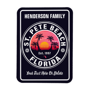 Magnet Flexible St Pete Beach Floride Style sportif Vintage 60s