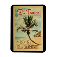 St Thomas Palm Tree Vintage voyage