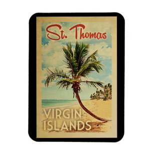 Magnet Flexible St Thomas Palm Tree Vintage voyage