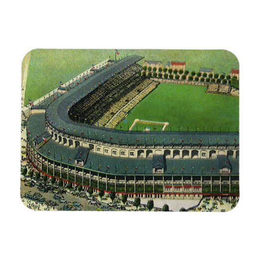 Magnet Flexible Stade de baseball vintage, Vue aérienne (Horizontal)