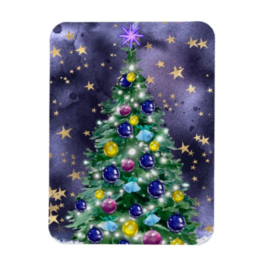 Magnet Flexible Starry Night Christmas Tree (Vertical)